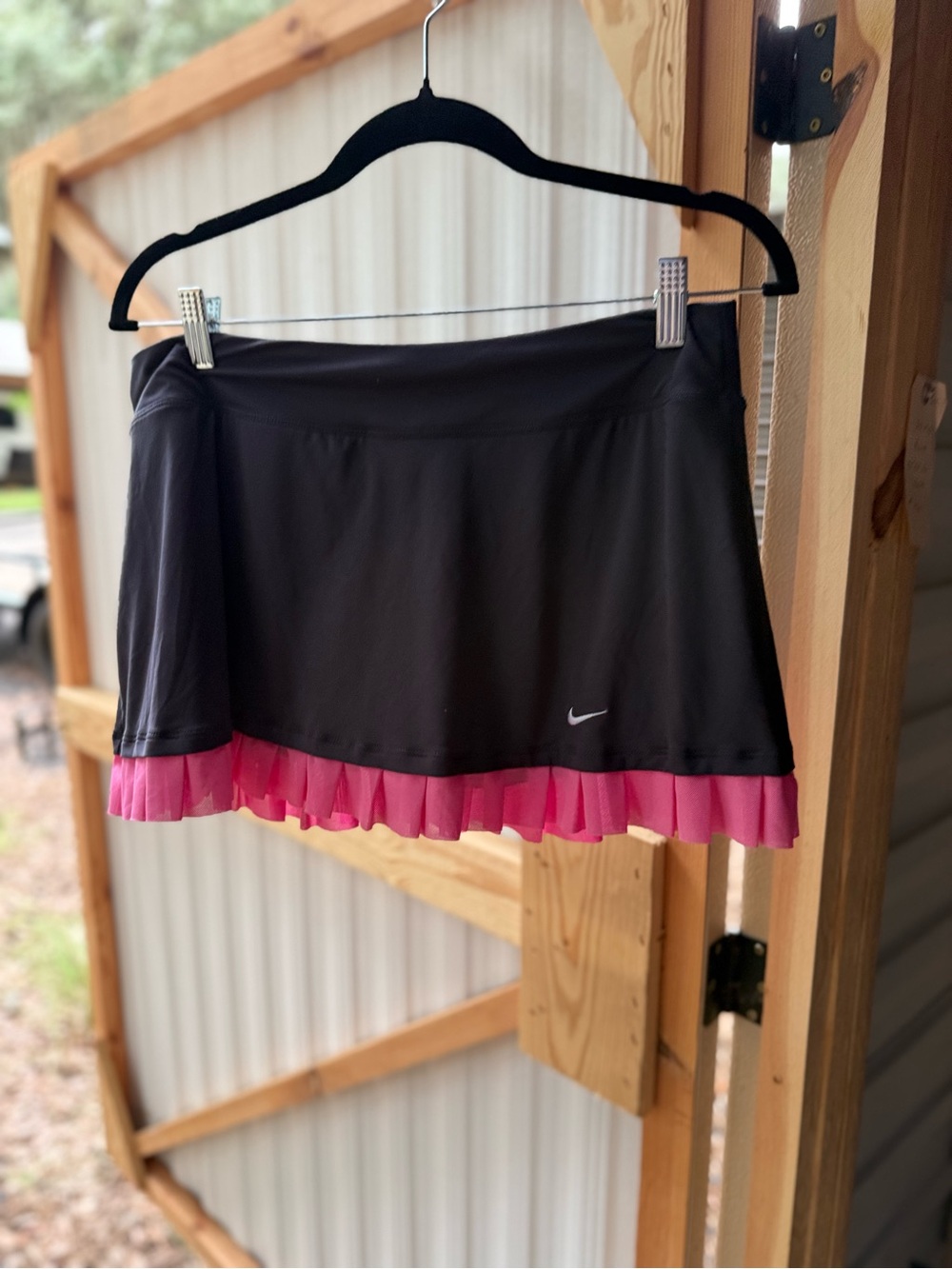 Nike Black Skirt with Pink Ruffle Hem